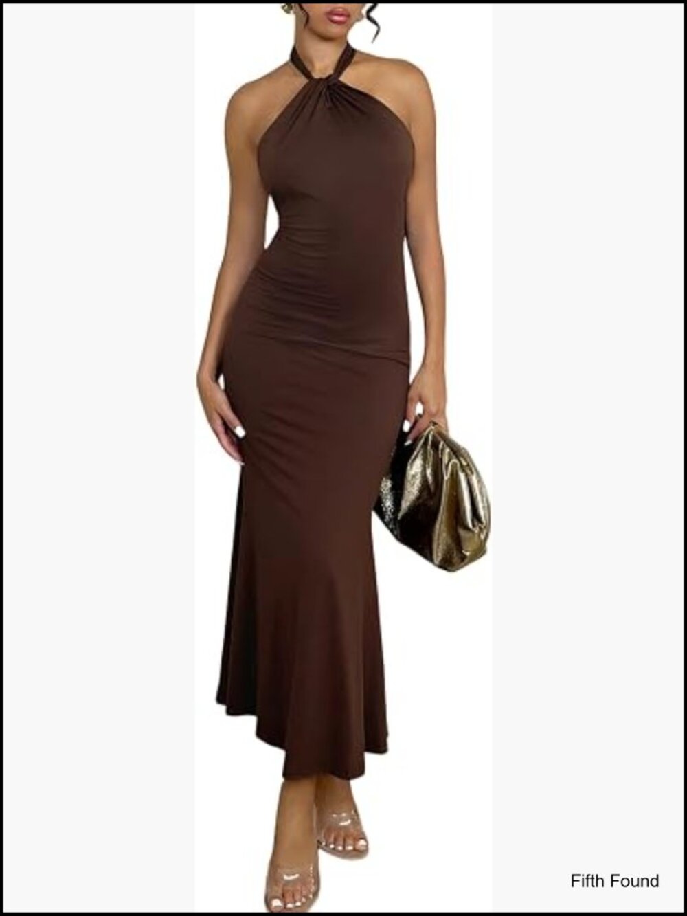 Halter Bodycon Maxi Dress Sleeveless Backless Twist Club Party Long Dress